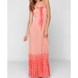 Lulu’s Tie Dye Peach Maxi Dress - S